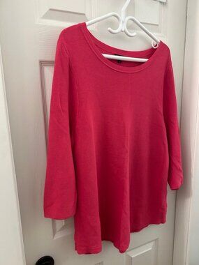 Talbots Plus Crew Neck Sweater with Button Detail